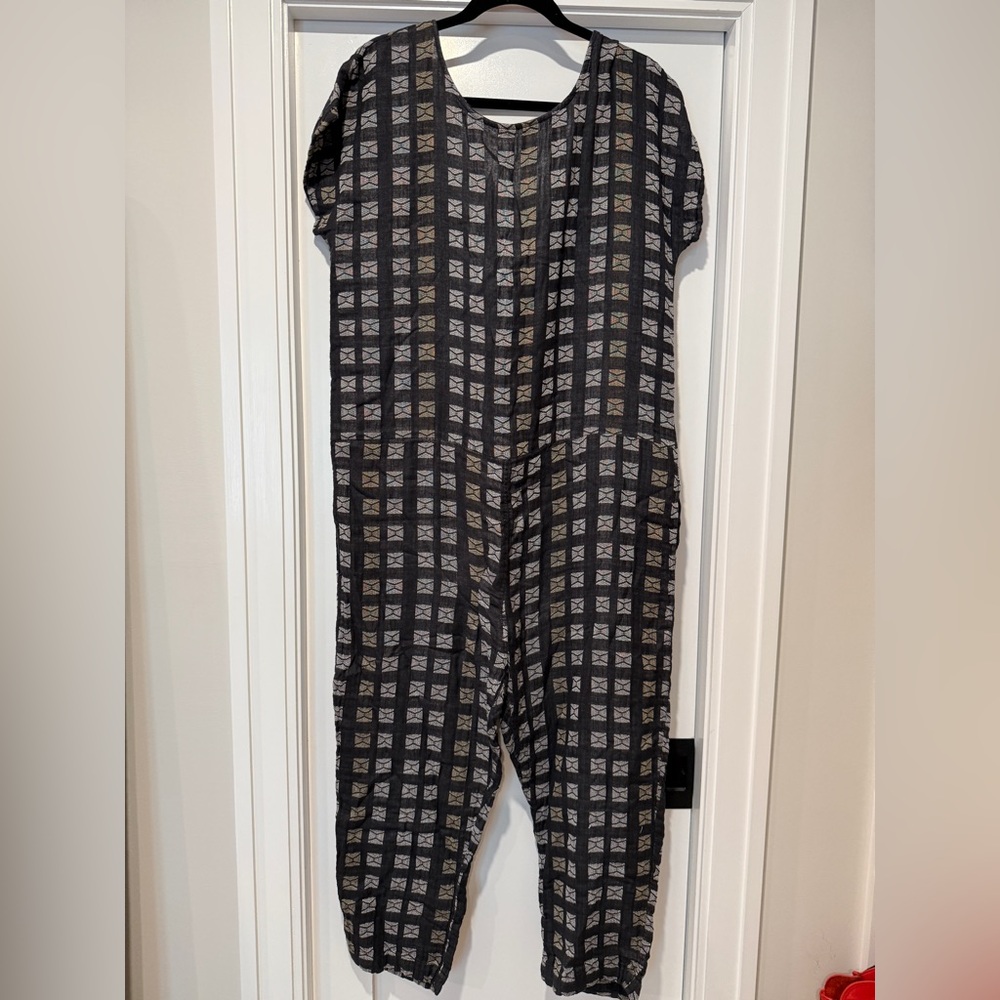 Ace & Jig Black and Gray Geometric Jumpsuit